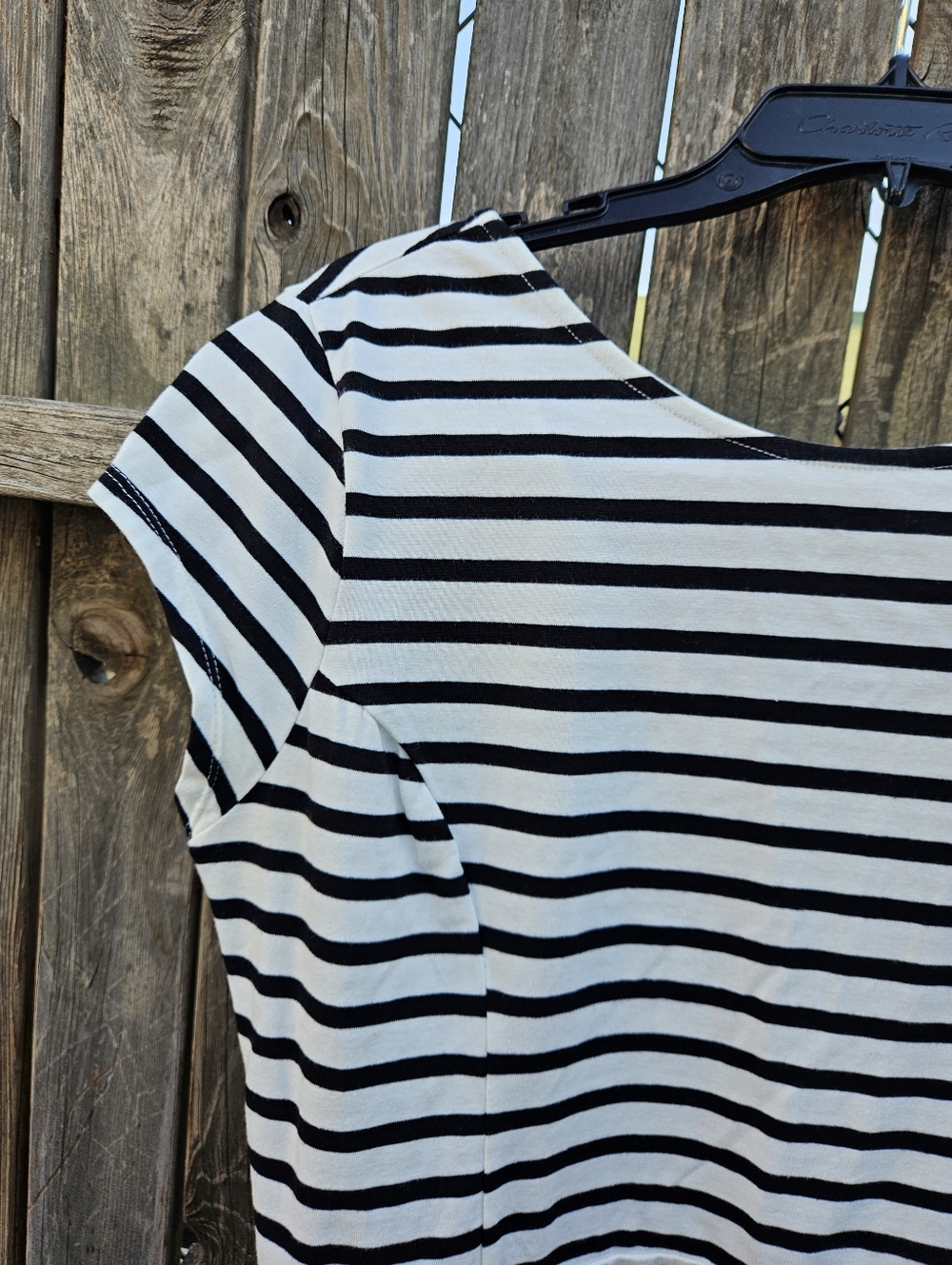 Old Navy Classic Black and White Striped Casual Dress Women's Size M - Picture 9 of 16